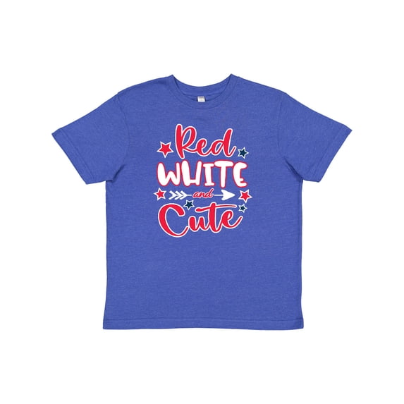 Inktastic 4th of July Red White and Cute with Arrow and Stars Youth T-Shirt