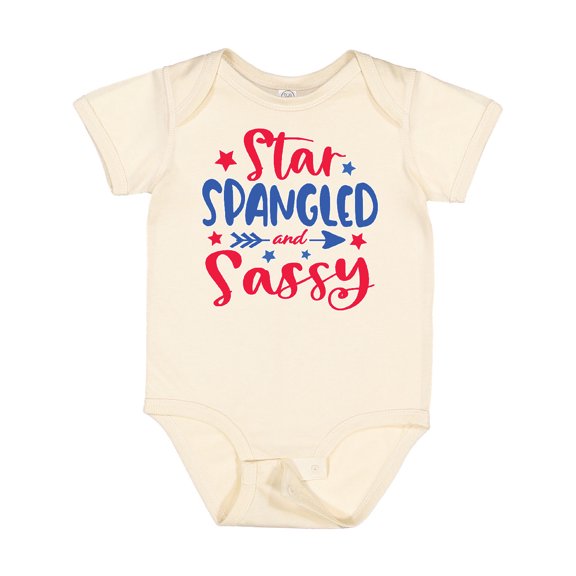 Inktastic 4th of July Star Spangled and Sassy with Arrow and Stars Boys or Girls Baby Bodysuit