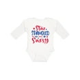 thumbnail image 1 of Inktastic 4th of July Star Spangled and Sassy with Arrow and Stars Boys or Girls Long Sleeve Baby Bodysuit, 1 of 5