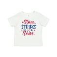 thumbnail image 1 of Inktastic 4th of July Stars Stripes and Sass Blue and Red Stars Girls Baby T-Shirt, 1 of 5