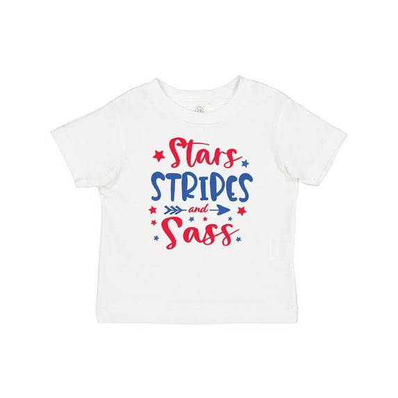 Inktastic 4th of July Stars Stripes and Sass Blue and Red Stars Girls Baby T-Shirt
