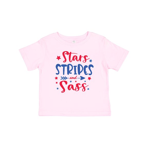 Inktastic 4th of July Stars Stripes and Sass Blue and Red Stars Girls Baby T-Shirt