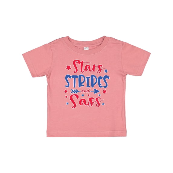 Inktastic 4th of July Stars Stripes and Sass Blue and Red Stars Girls Baby T-Shirt