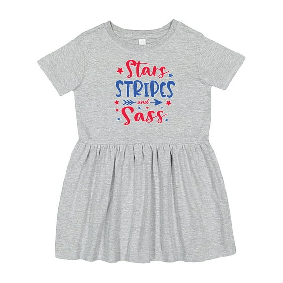 Inktastic 4th of July Stars Stripes and Sass Blue and Red Stars Girls Toddler Dress