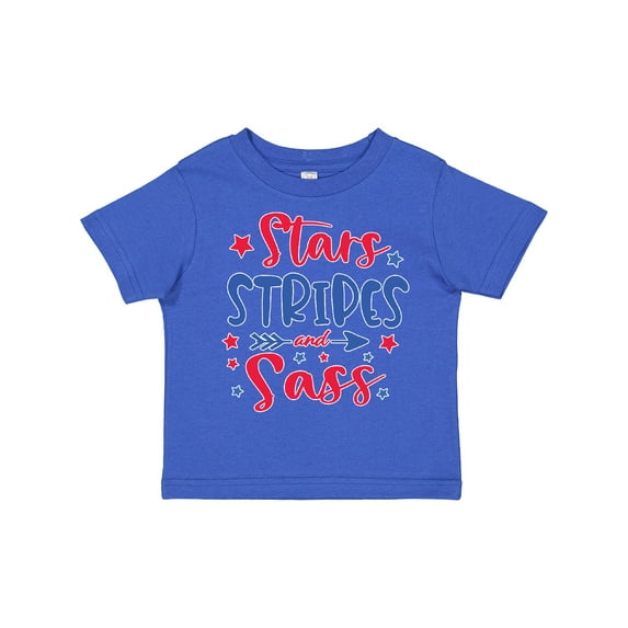 Inktastic 4th of July Stars Stripes and Sass Blue and Red Stars Girls Toddler T-Shirt