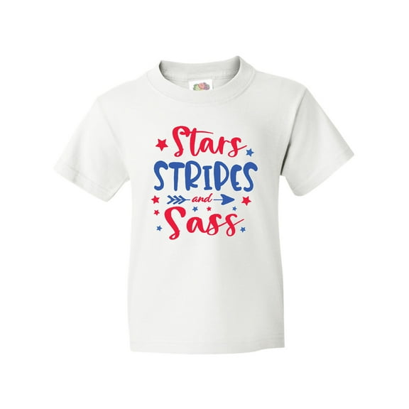 Inktastic 4th of July Stars Stripes and Sass Blue and Red Stars Youth T-Shirt