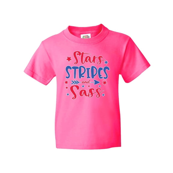 Inktastic 4th of July Stars Stripes and Sass Blue and Red Stars Youth T-Shirt