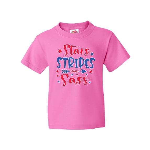 Inktastic 4th of July Stars Stripes and Sass Blue and Red Stars Youth T-Shirt