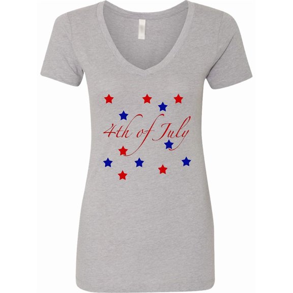 Inktastic 4th of July Stars Women's V-Neck T-Shirt