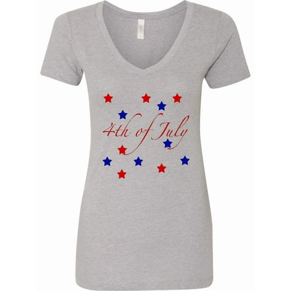 Inktastic 4th of July Stars Women's V-Neck T-Shirt