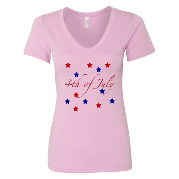 Inktastic 4th of July Stars Women's V-Neck T-Shirt