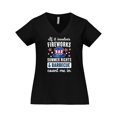 thumbnail image 1 of Inktastic 4th of July if It Involves Fireworks Summer Nights & Barbecue Count Me in Women's Plus Size V-Neck T-Shirt, 1 of 5