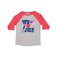 thumbnail image 1 of Inktastic 4th of July with Fireworks American Flag and Rocket Boys or Girls Toddler T-Shirt, 1 of 5