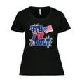 thumbnail image 1 of Inktastic 4th of July with Fireworks American Flag and Rocket Women's Plus Size T-Shirt, 1 of 5