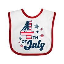 Inktastic 4th of July with Striped Stars Boys or Girls Baby Bib