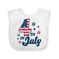 thumbnail image 1 of Inktastic 4th of July with Striped Stars Boys or Girls Baby Bib, 1 of 4