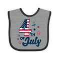 thumbnail image 1 of Inktastic 4th of July with Striped Stars Boys or Girls Baby Bib, 1 of 4