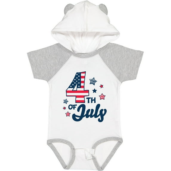 Inktastic 4th of July with Striped Stars Boys or Girls Baby Bodysuit