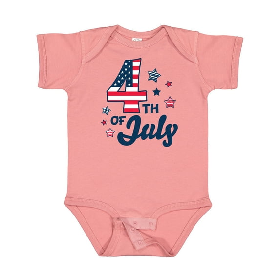 Inktastic 4th of July with Striped Stars Boys or Girls Baby Bodysuit