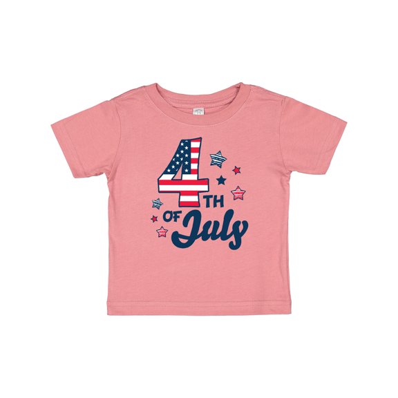 Inktastic 4th of July with Striped Stars Boys or Girls Baby T-Shirt