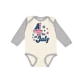 thumbnail image 1 of Inktastic 4th of July with Striped Stars Boys or Girls Long Sleeve Baby Bodysuit, 1 of 5