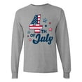 thumbnail image 1 of Inktastic 4th of July with Striped Stars Long Sleeve T-Shirt, 1 of 5