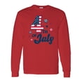 thumbnail image 1 of Inktastic 4th of July with Striped Stars Long Sleeve T-Shirt, 1 of 5