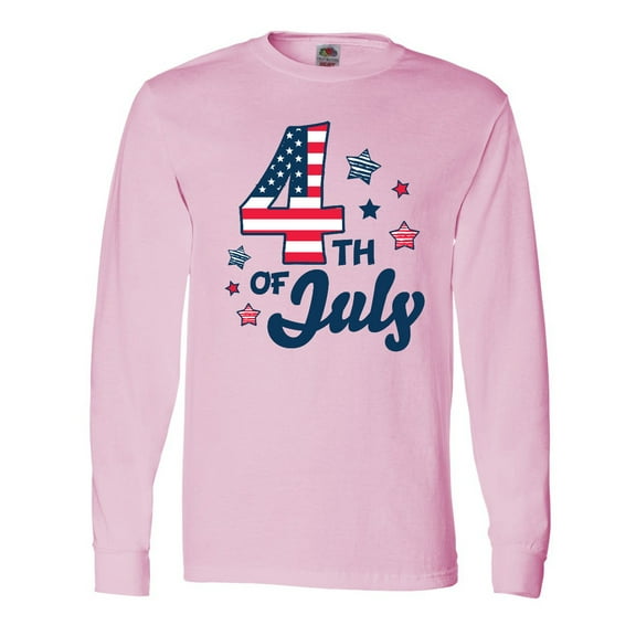 Inktastic 4th of July with Striped Stars Long Sleeve T-Shirt