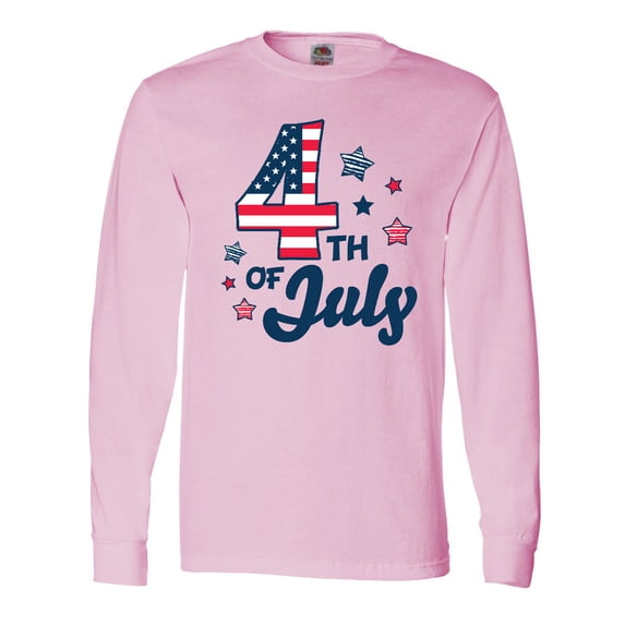 Inktastic 4th of July with Striped Stars Long Sleeve T-Shirt