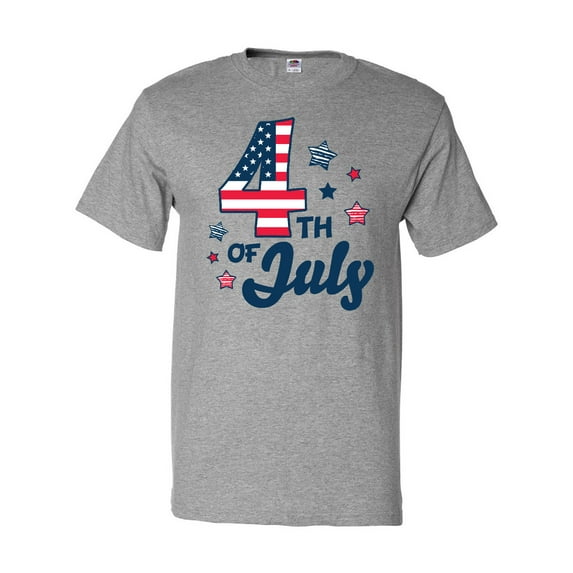 Inktastic 4th of July with Striped Stars T-Shirt