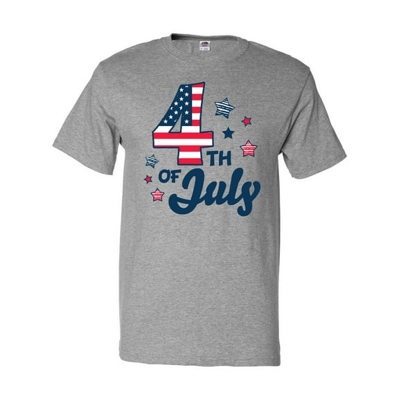 Inktastic 4th of July with Striped Stars T-Shirt