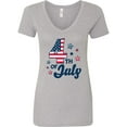 thumbnail image 1 of Inktastic 4th of July with Striped Stars Women's V-Neck T-Shirt, 1 of 5