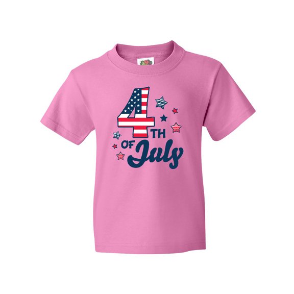 Inktastic 4th of July with Striped Stars Youth T-Shirt