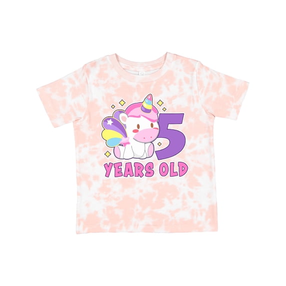 Inktastic 5 Years Old with Cute Unicorn Birthday Girls Toddler T-Shirt