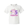 thumbnail image 1 of Inktastic 5 years old with Cute Unicorn Birthday Youth T-Shirt, 1 of 5