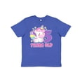 thumbnail image 1 of Inktastic 5 years old with Cute Unicorn Birthday Youth T-Shirt, 1 of 5