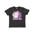 thumbnail image 1 of Inktastic 5 years old with Cute Unicorn Birthday Youth T-Shirt, 1 of 5