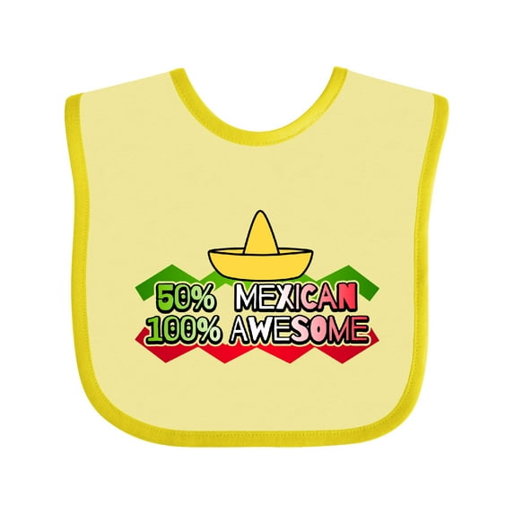 Inktastic 50% Mexican 100% Awesome Boys or Girls Baby Bib