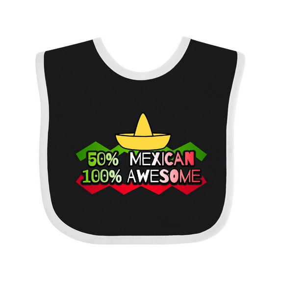 Inktastic 50% Mexican 100% Awesome Boys or Girls Baby Bib