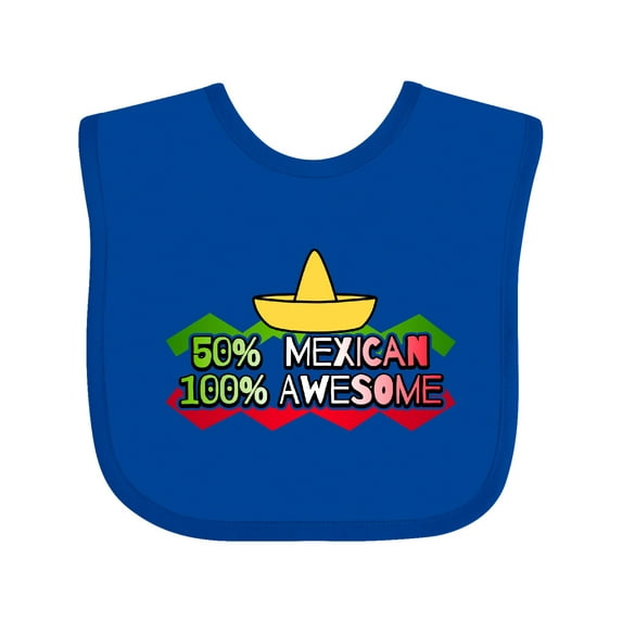 Inktastic 50% Mexican 100% Awesome Boys or Girls Baby Bib