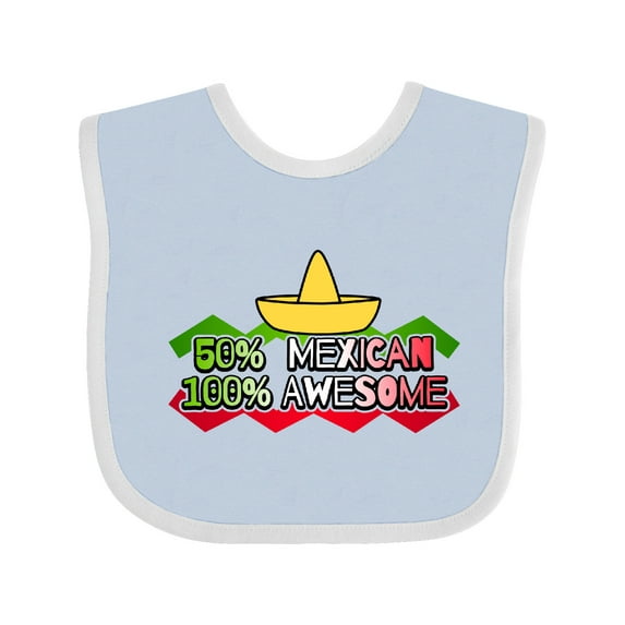 Inktastic 50% Mexican 100% Awesome Boys or Girls Baby Bib