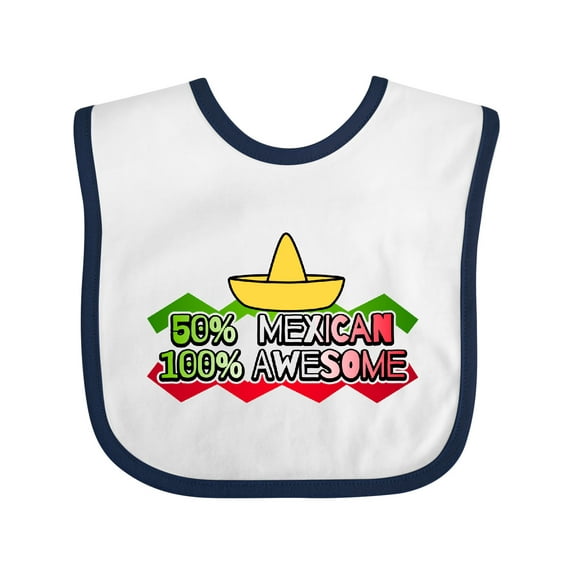 Inktastic 50% Mexican 100% Awesome Boys or Girls Baby Bib