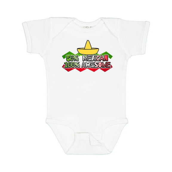 Inktastic 50% Mexican 100% Awesome Boys or Girls Baby Bodysuit