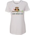 thumbnail image 1 of Inktastic 50th Birthday Looks Whoos 50 Owl Women's T-Shirt, 1 of 5