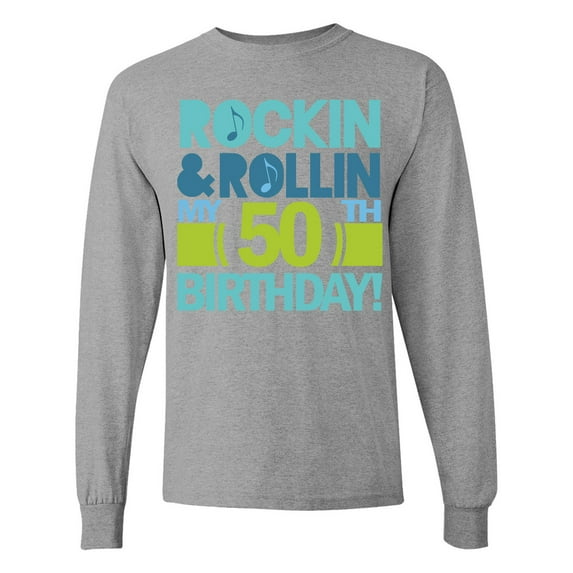 Inktastic 50th Birthday Rock N Roll Long Sleeve T-Shirt