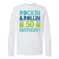 thumbnail image 1 of Inktastic 50th Birthday Rock N Roll Long Sleeve T-Shirt, 1 of 5