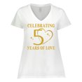 thumbnail image 1 of Inktastic 50th Wedding Anniversary 50 Years Women's Plus Size V-Neck T-Shirt, 1 of 5