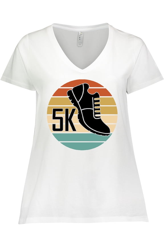 5K Race Running Gift for Runner Women's Plus Size V-Neck T-Shirt