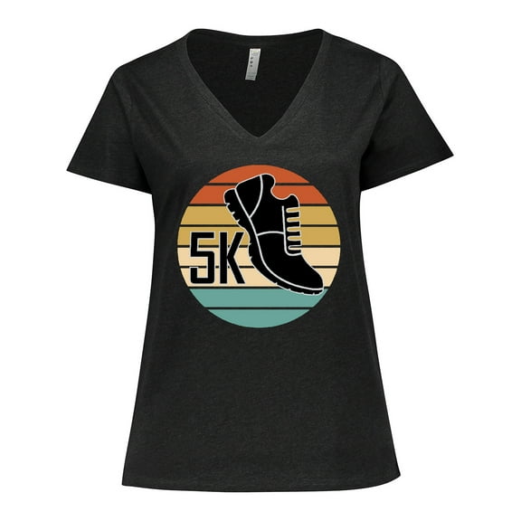 Inktastic 5K Race Running Gift for Runner Women's Plus Size V-Neck T-Shirt