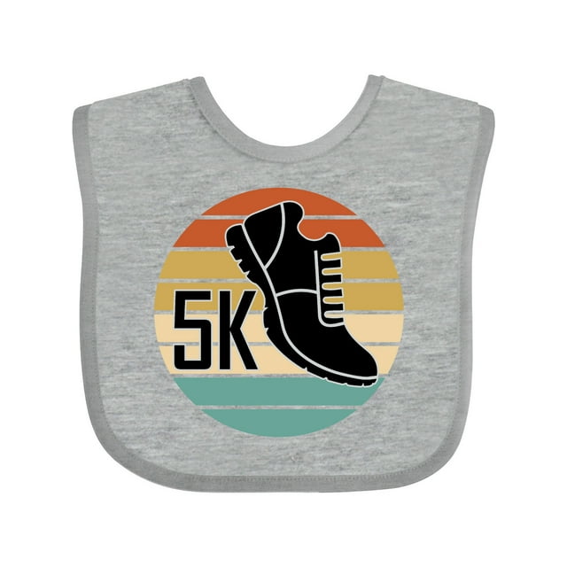 Inktastic 5K Race Running Retro Sunset Runner Boys or Girls Baby Bib
